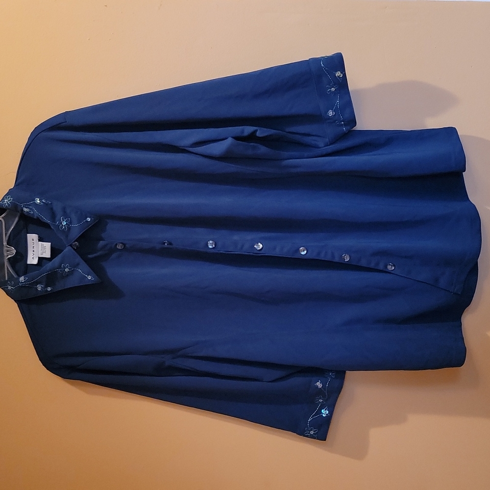 Avenue, teal, mid-length blouse, SIZE 22/24